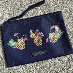 Vera Bradley Lighten Up Wristlet Bag Pineapple Drink "Sips Gettin’ Real" In Navy